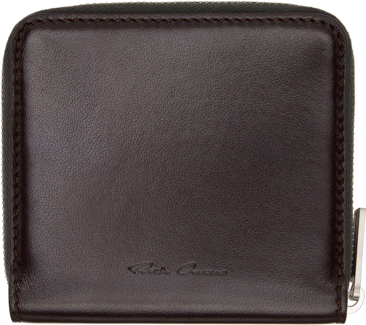 『Hollywood Wallet BROWN』 Rick Owens Brown Hollywood Zipped Wallet Rick Owens