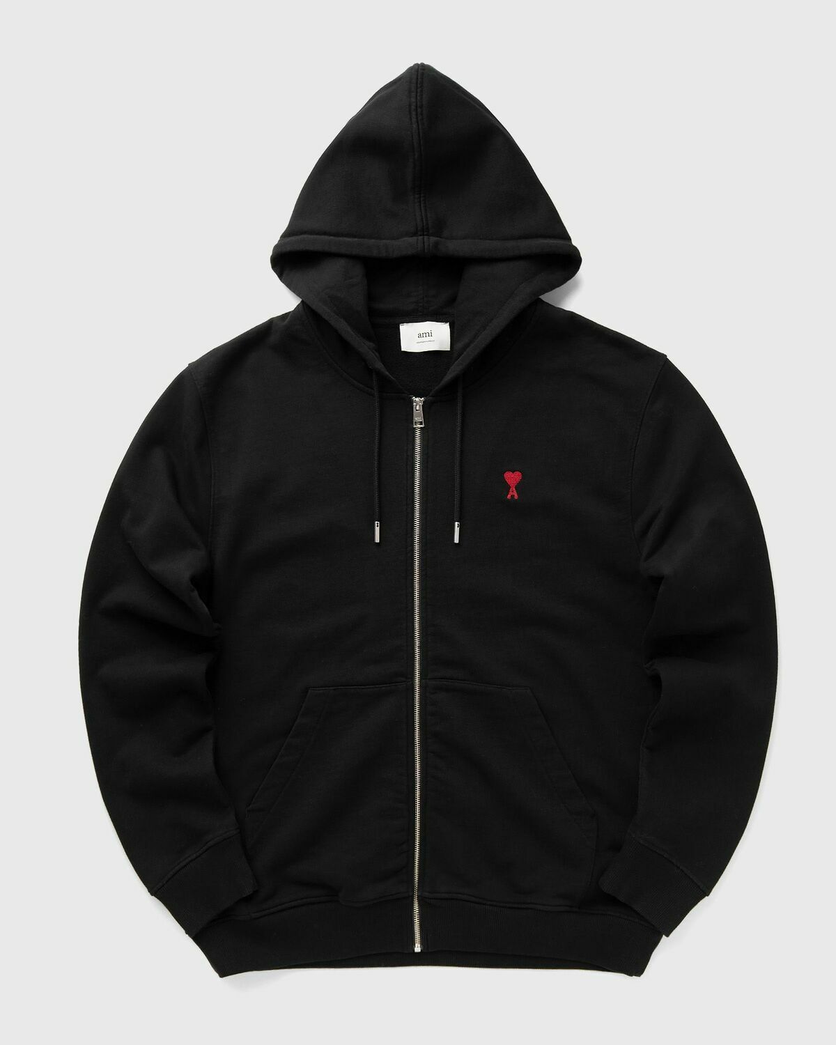 AMI Paris CLASSIC AMI DE COEUR HOODIE Black Mens Hoodies/Zipper