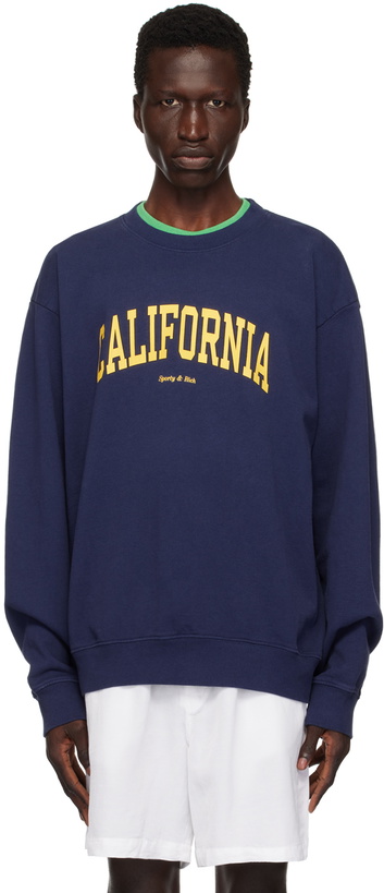 Photo: Sporty & Rich Navy 'California' Sweatshirt