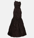 Marmar Halim Draped off-shoulder corset gown