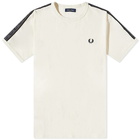 Fred Perry Authentic Men's Taped Ringer T-Shirt in Ecru/Gun Metal