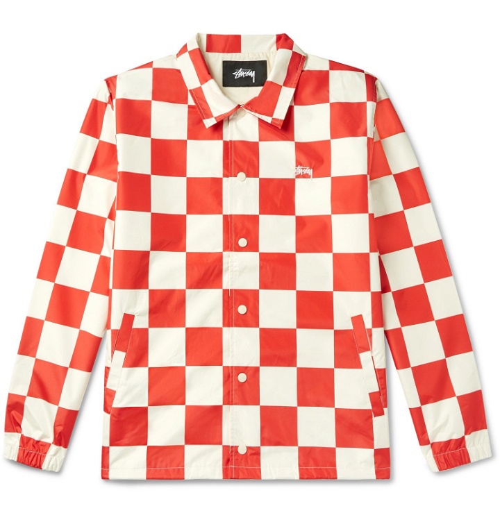 Photo: Stüssy - Checkerboard Shell Coach Jacket - Red