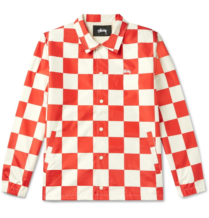 Photo: Stüssy - Checkerboard Shell Coach Jacket - Red