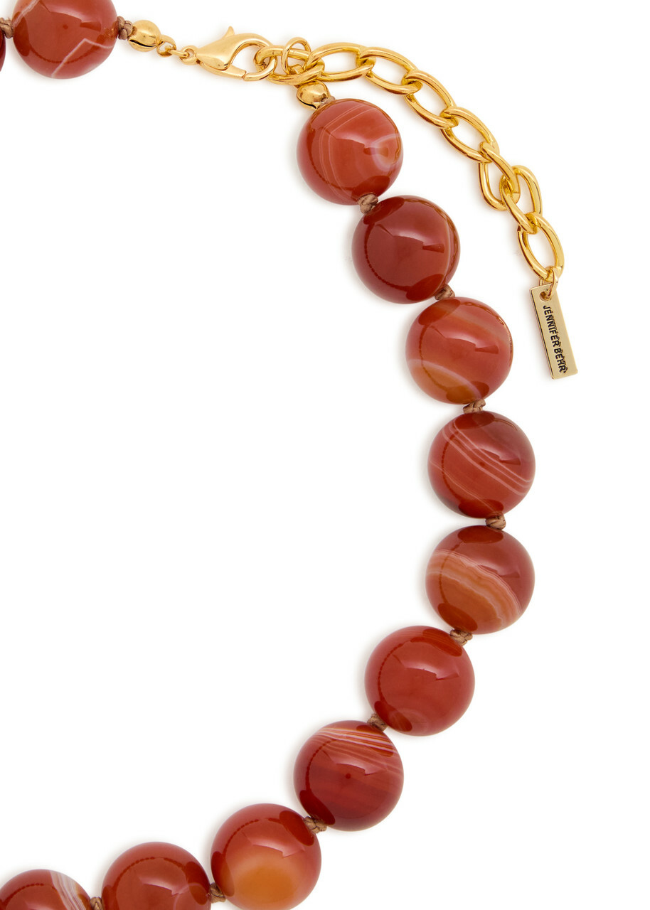 Jennifer Behr Louisa Beaded 18kt Gold-plated Necklace - Pink - One Size