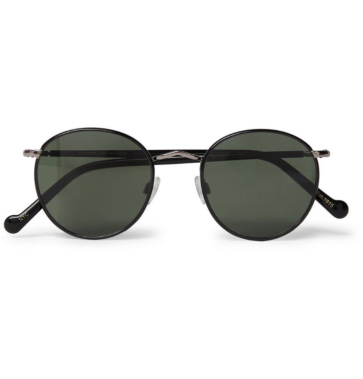 Photo: Moscot - Zev Round-Frame Silver-Tone and Enamel Sunglasses - Men - Black