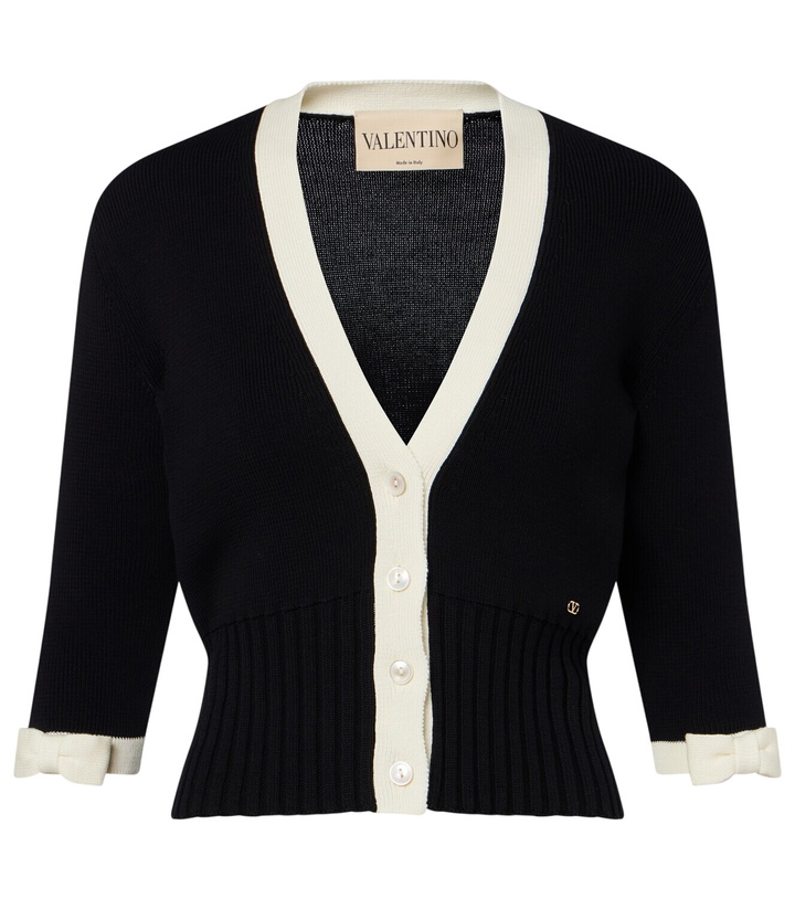 Photo: Valentino Bow-detail cotton cardigan