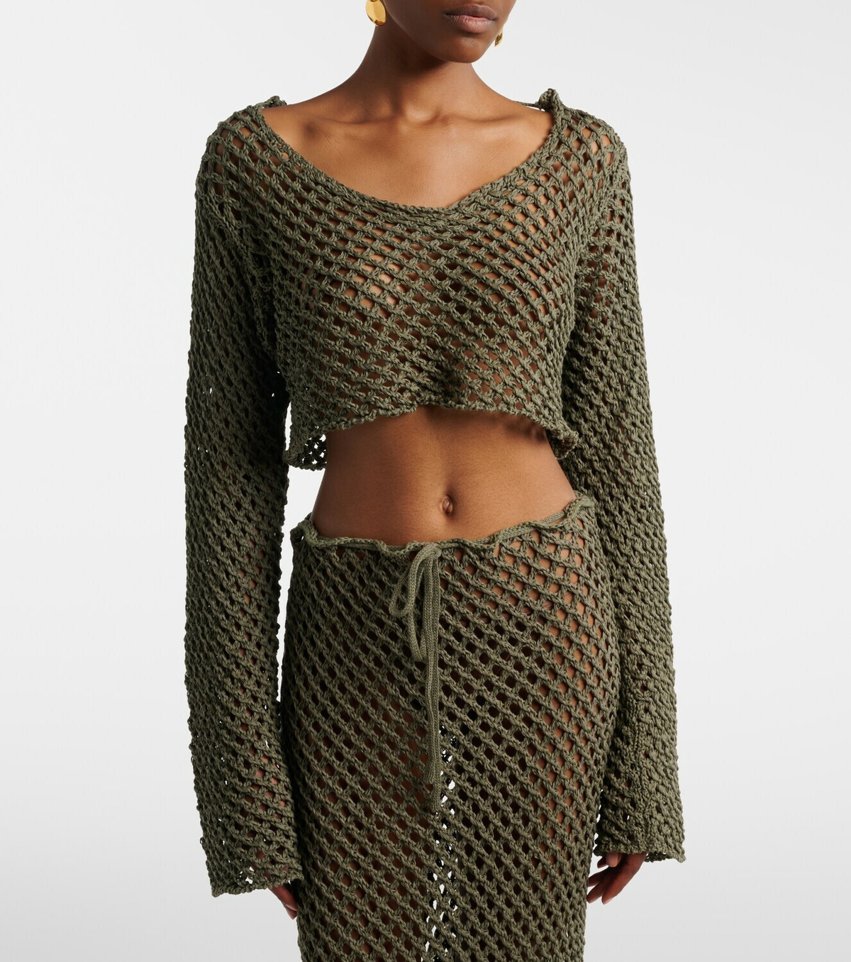 Bananhot Magen crochet cotton-blend crop top