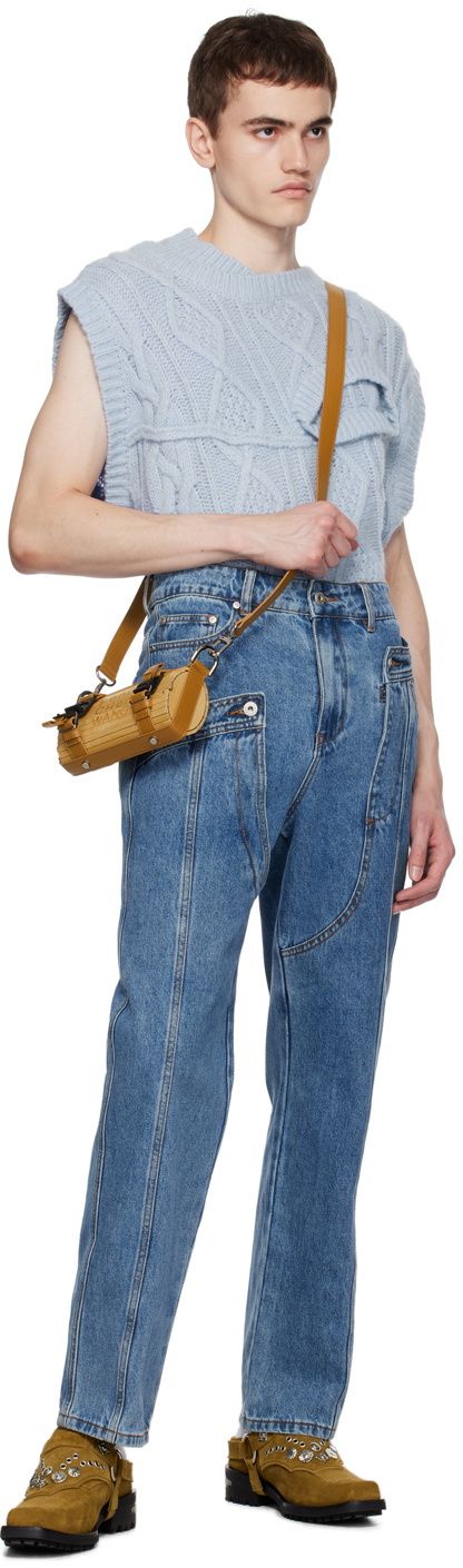 Feng Chen Wang Blue Deconstructed Jeans Feng Chen Wang