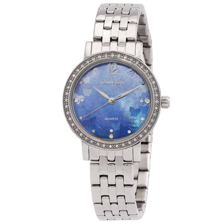Photo: Citizen Quartz Crystal Blue Mother of Pearl Dial Ladies Watch EL3100-55N