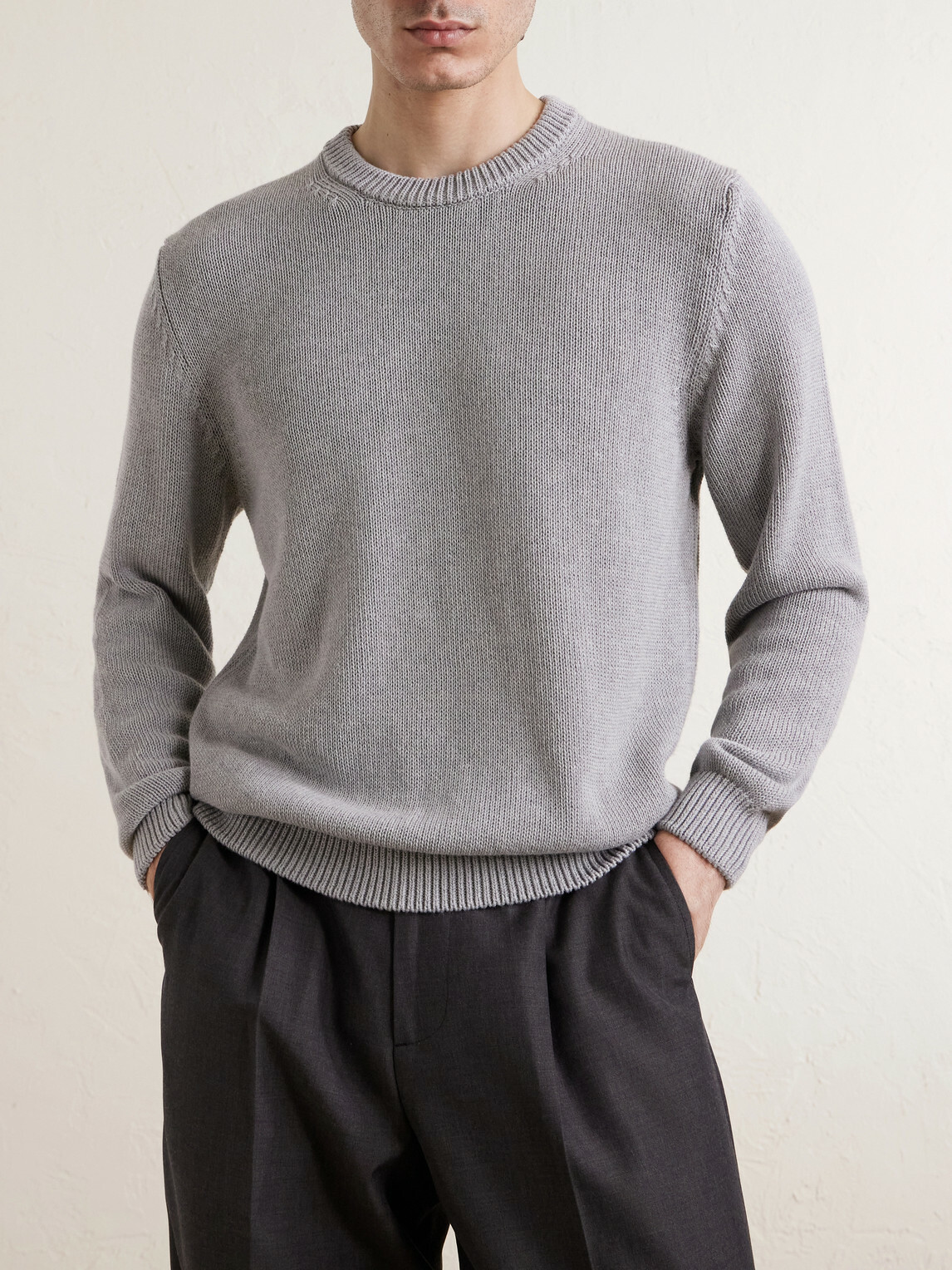 Slowear - Slim-Fit Cotton Sweater - Gray