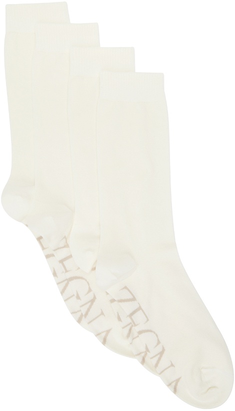 Photo: ZEGNA Off-White Jacquard Socks