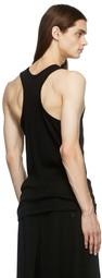 Yohji Yamamoto Black Buttoned Tank Top