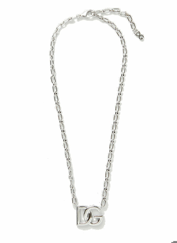 Photo: Dolce & Gabbana - DG Logo Pendant Necklace in Silver
