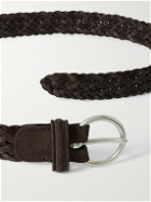 Anderson's - 3.5cm Woven Leather and Suede Belt - Brown