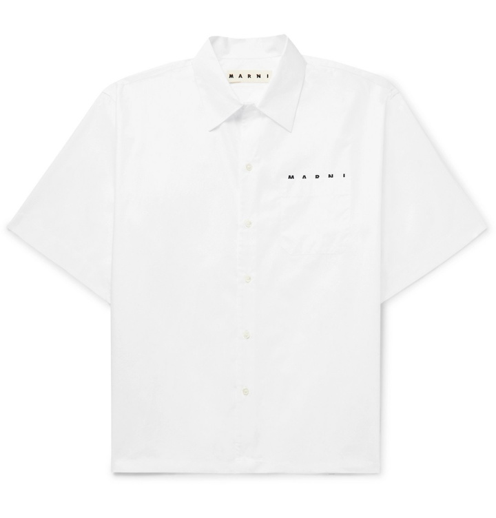 Photo: MARNI - Logo-Print Cotton-Poplin Shirt - White