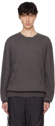 Professor.E Gray Tainted Knit Sweater