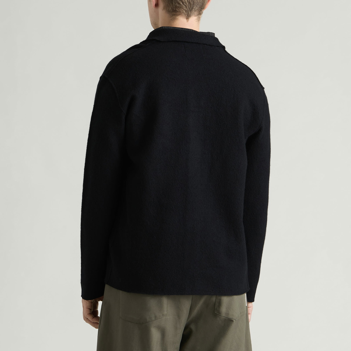 NN07 Men's Jonas Bolied Wool Overshirt in Black