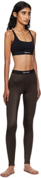 TOM FORD Brown Lustrous Jersey Signature Leggings