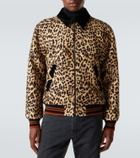 Valentino VGold leopard-print wool blouson jacket