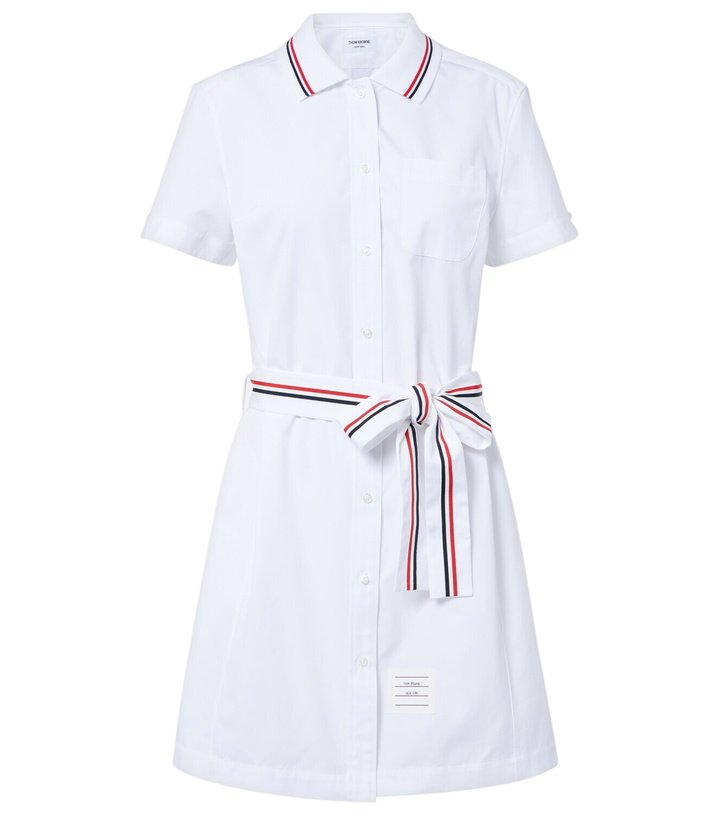Photo: Thom Browne Belted cotton poplin shirt dress