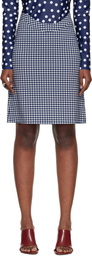 Jean Paul Gaultier Navy & White 'The Curved' Midi Skirt