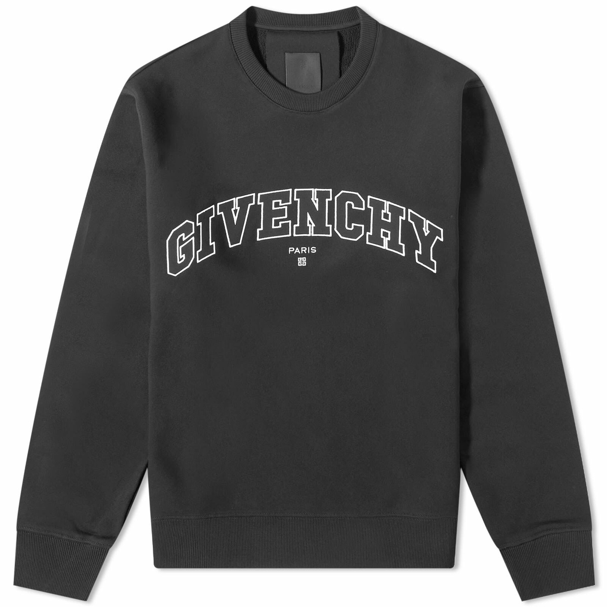 Givenchy Men's College Embroidered Logo Crew Sweat in Black Givenchy