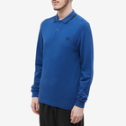 Fred Perry Men's Long Sleeve Twin Tipped Polo Shirt in Shaded Cobalt