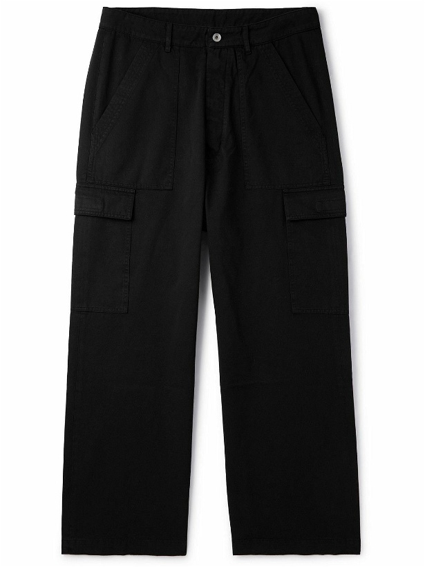 Photo: DRKSHDW by Rick Owens - Washed Cotton-Twill Cargo Trousers - Black