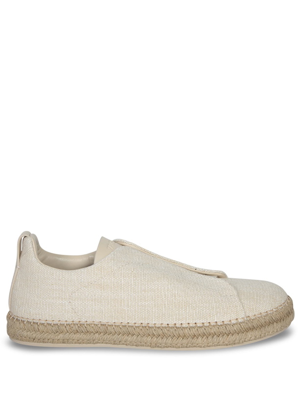 Photo: Zegna Triple Stitch Beige Espadrilles