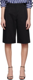 Matteau Black Long Chino Shorts