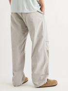 Auralee - Finx Washed Cotton-Ripstop Drawstring Trousers - Gray