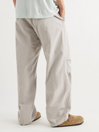 Auralee - Finx Washed Cotton-Ripstop Drawstring Trousers - Gray