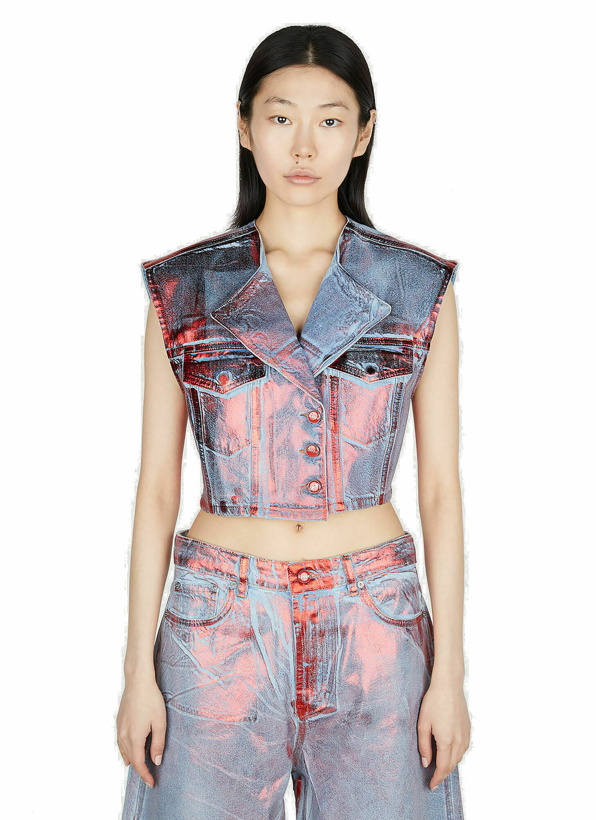 Photo: GANNI - Metallic Foil Vest Top in Red