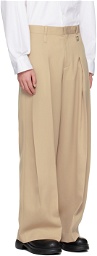 Wooyoungmi Beige Two-Tuck Trousers
