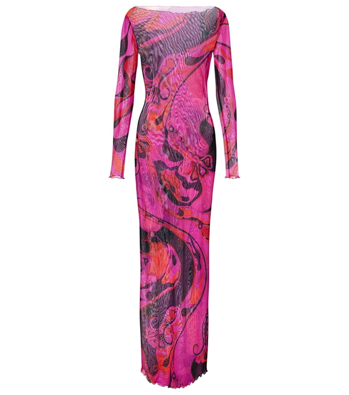 Pucci Marmo halterneck satin jersey maxi dress Emilio Pucci