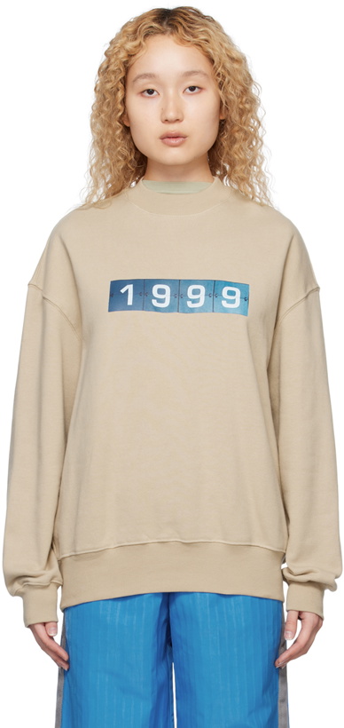 Photo: Song for the Mute SSENSE Exclusive Beige 'Blue 1999' Sweatshirt