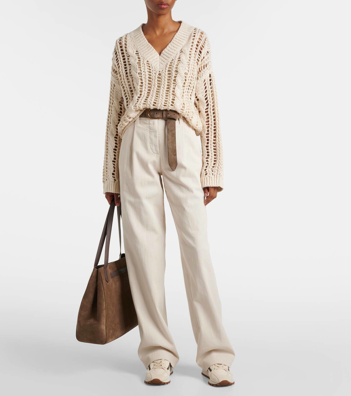 Brunello Cucinelli Jute and cotton-blend sweater