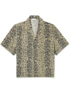 Deveaux - Resort Camp-Collar Leopard-Print Silk Shirt - Brown