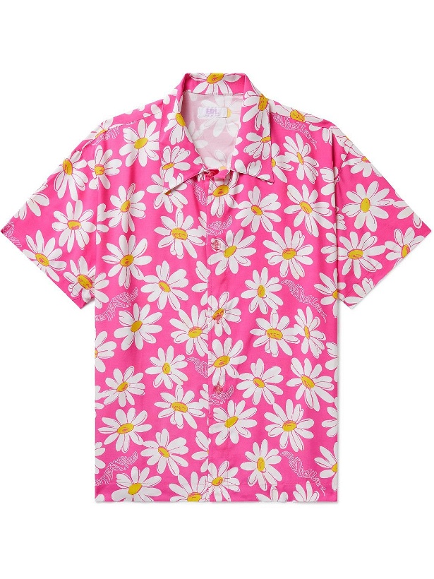 Photo: ERL - Floral-Print Crepe Shirt - Pink