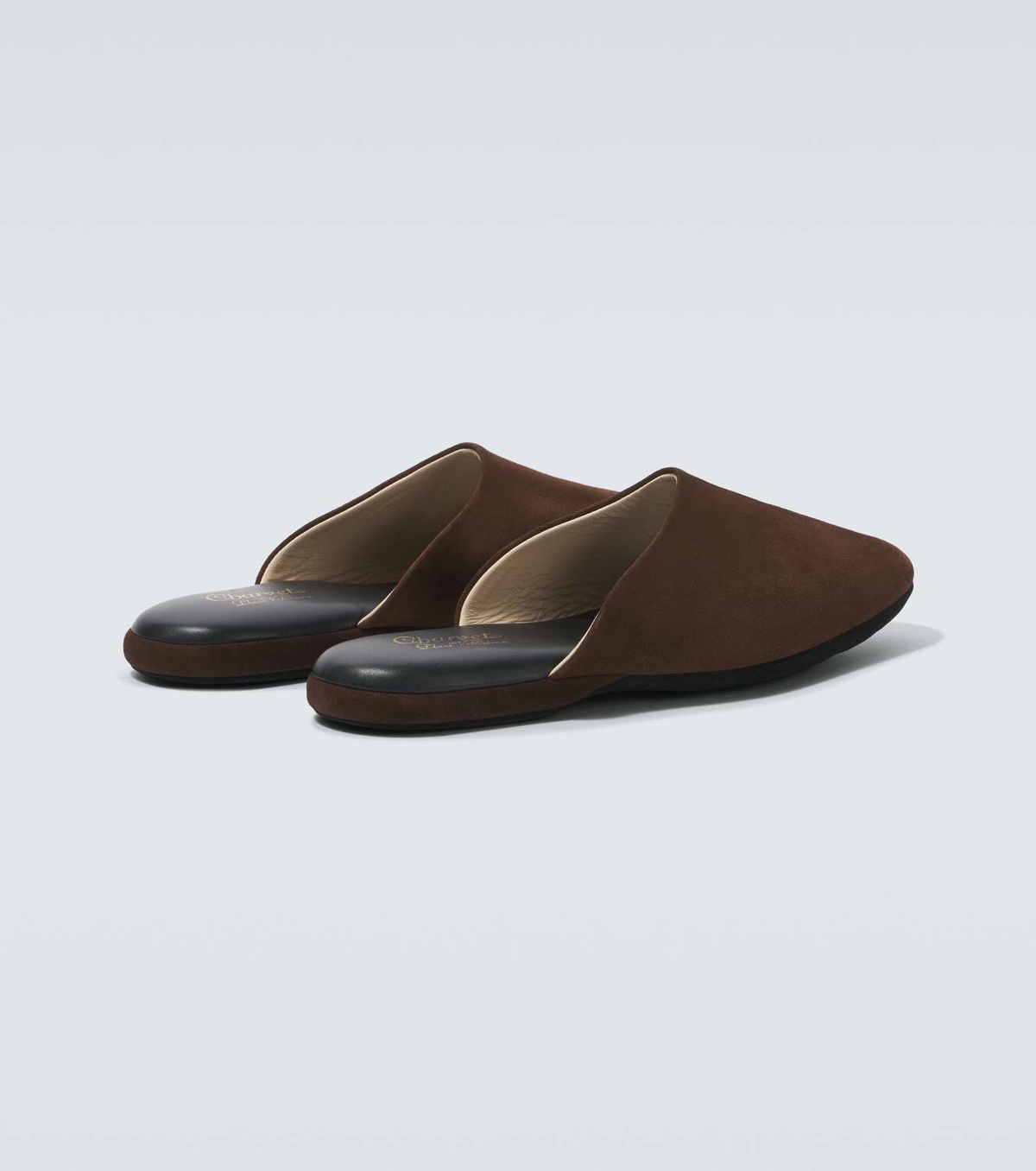 Charvet Dark Brown Leather Slippers Charvet - Suede Slippers - Brown Charvet main image 3
