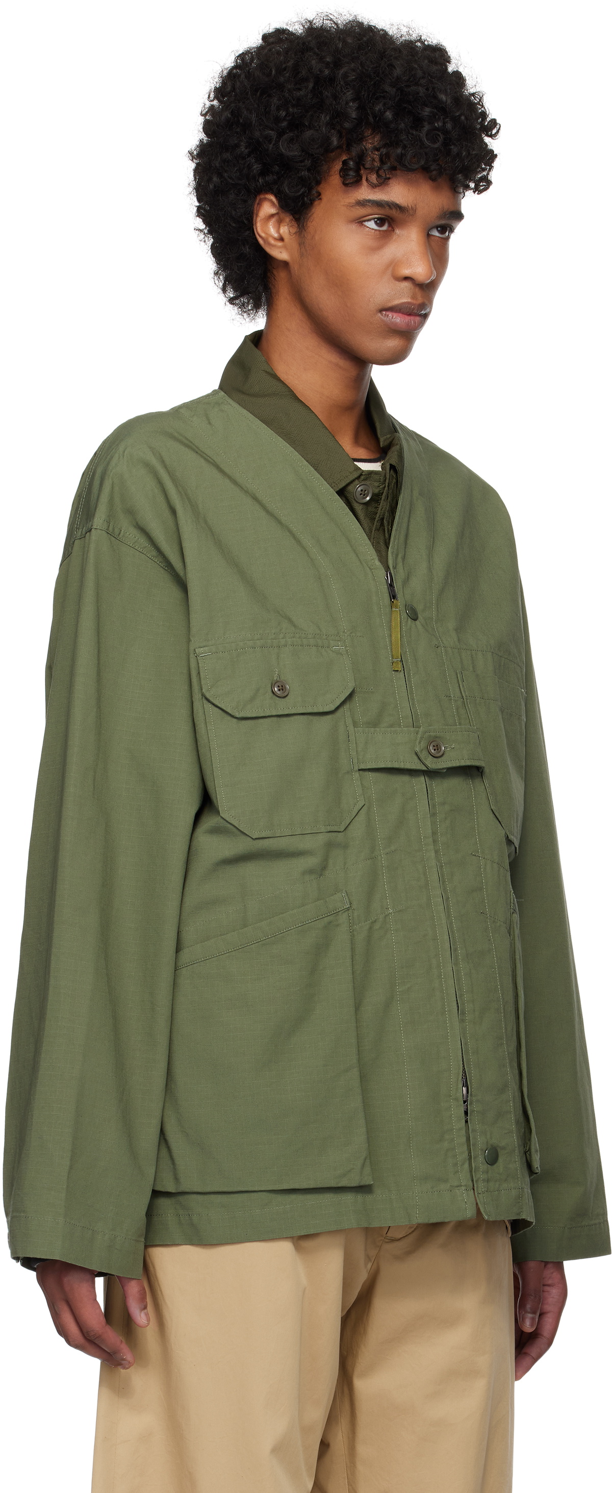 ジャケット・アウター Engineered Garments/Cardigan Jacket Engineered Garments Khaki Cardigan Jacket Engineered Garments