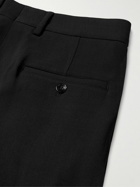 AMI PARIS - Tapered Cropped Pleated Twill Trousers - Black