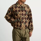 NOMARHYTHM TEXTILE Men's Argyle Zip Jacket in Brown