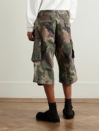 424 - Straight-Leg Camouflage-Print Cotton-Ripstop Drawstring Cargo Shorts - Green