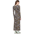 Les Reveries Black Floral Slit Dress