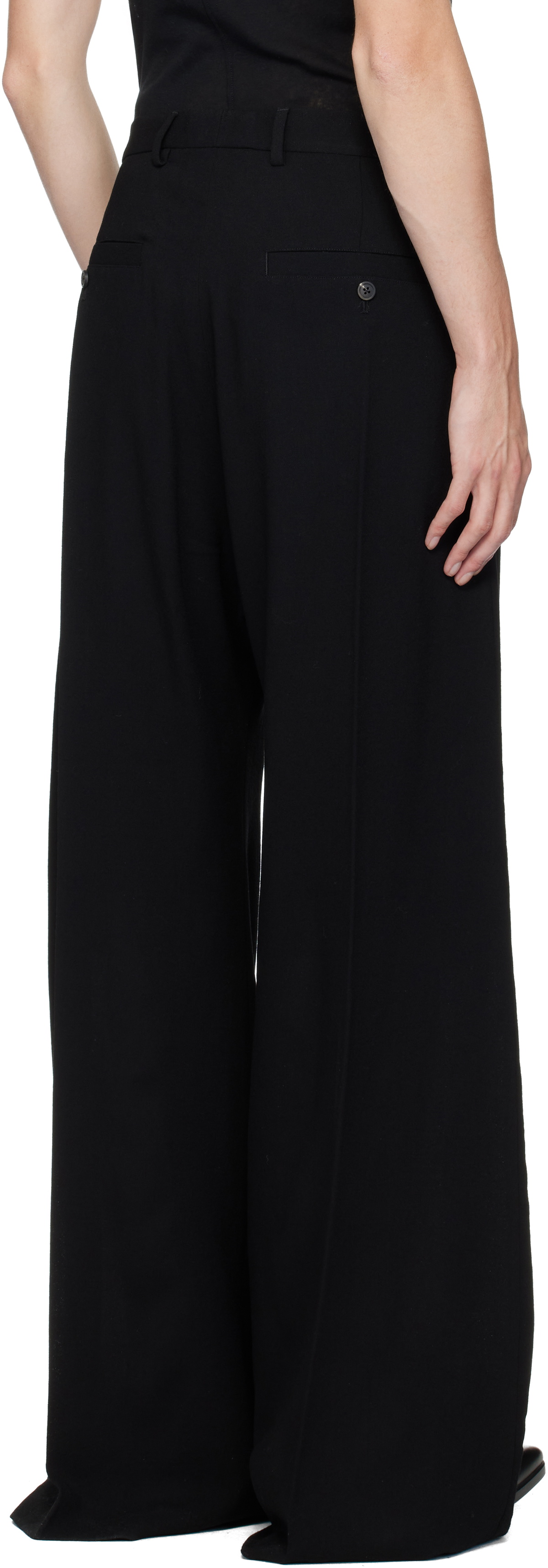 Rick Owens Black Concordians Tailored Wide Belas Trousers Rick Owens