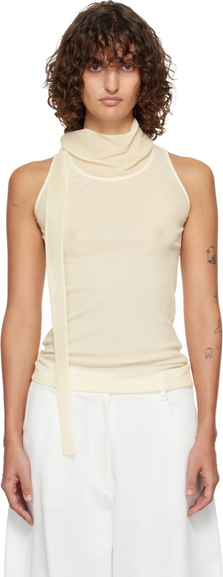 Photo: LE17SEPTEMBRE Off-White Scarf Sleeveless Jersey Top