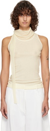 LE17SEPTEMBRE Off-White Scarf Sleeveless Jersey Top