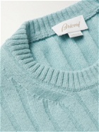 Brioni - Slim-Fit Ribbed Cashmere Sweater - Blue