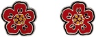 Kenzo Silver & Red Boke Flower Earrings